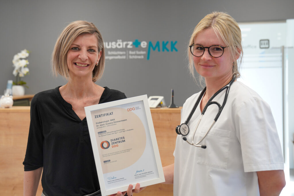 Zum zweiten Mal wurde die diabetologische Schwerpunktpraxis von Hausärzte MKK von der Deutschen Diabetesgesellschaft (DDG) zertifiziert.